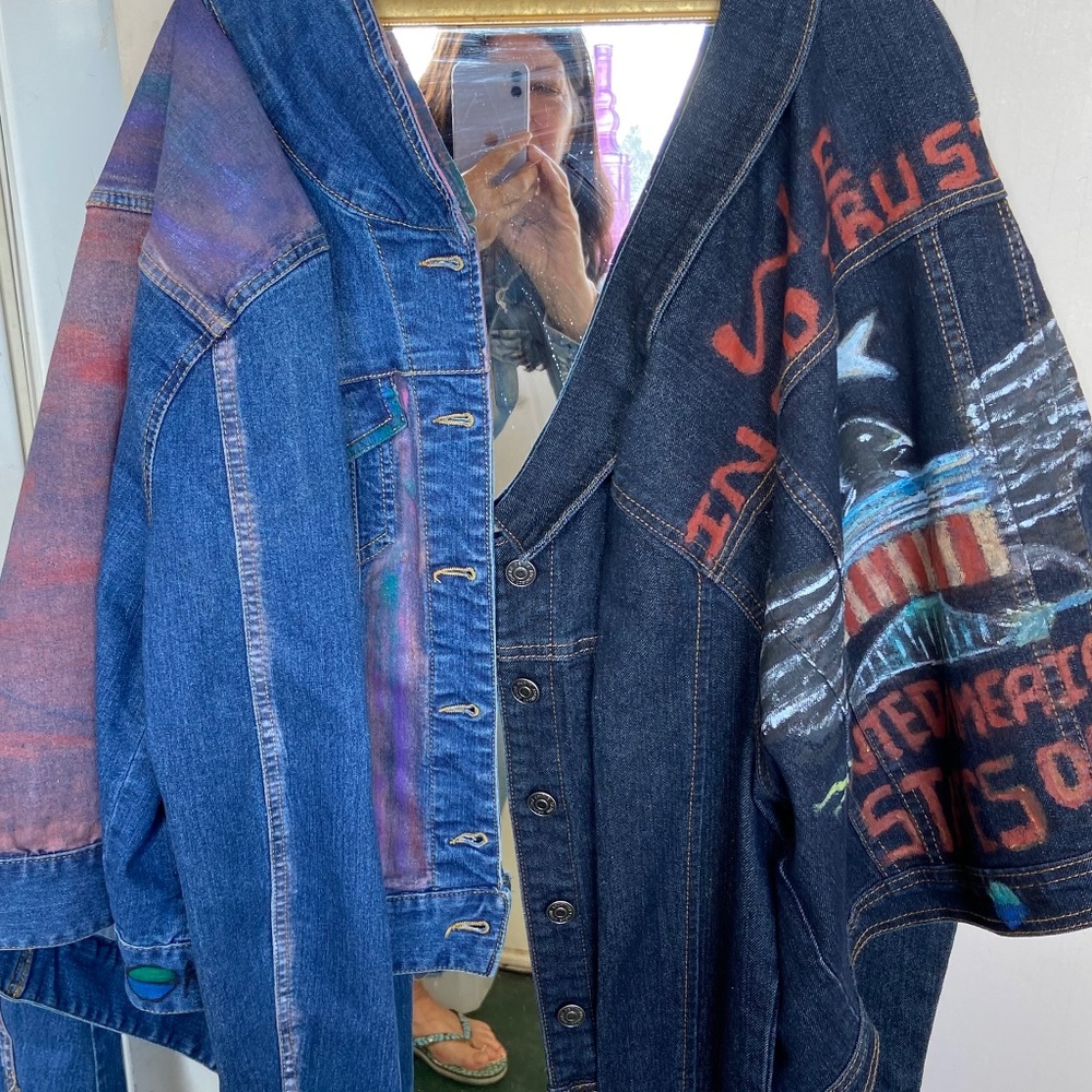 Freedom Denim Trucker Hand Painted